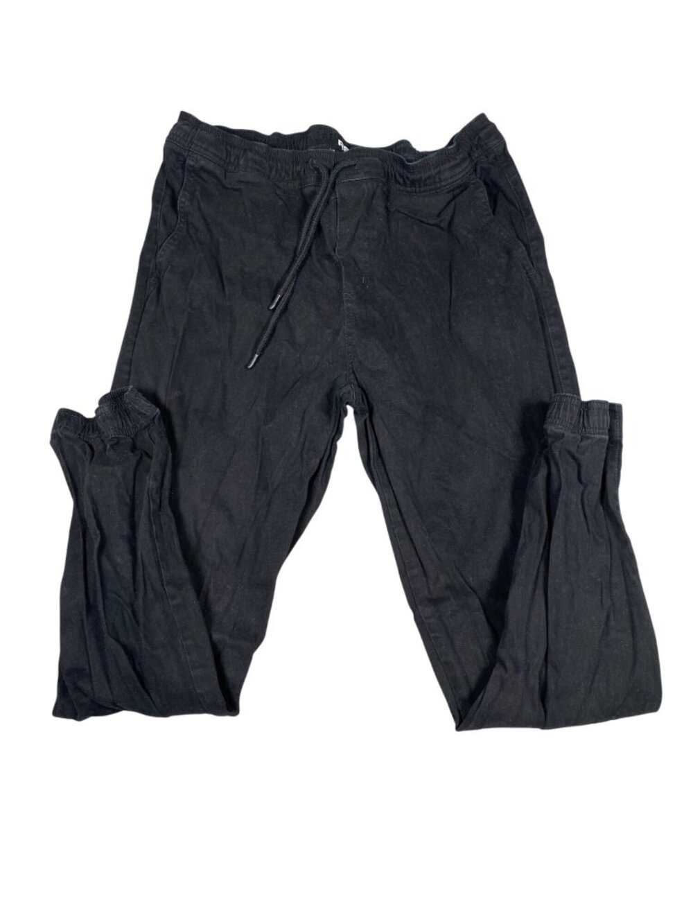 RSQ Mens Black Jogger Pants With Elastic Waist & Drawstring L Cotton Blend